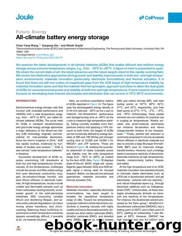 All-climate battery energy storage by Chao-Yang Wang