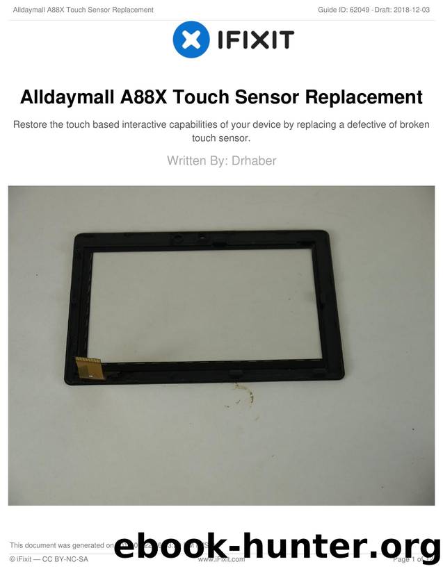 Alldaymall A88X Touch Sensor Replacement by Unknown