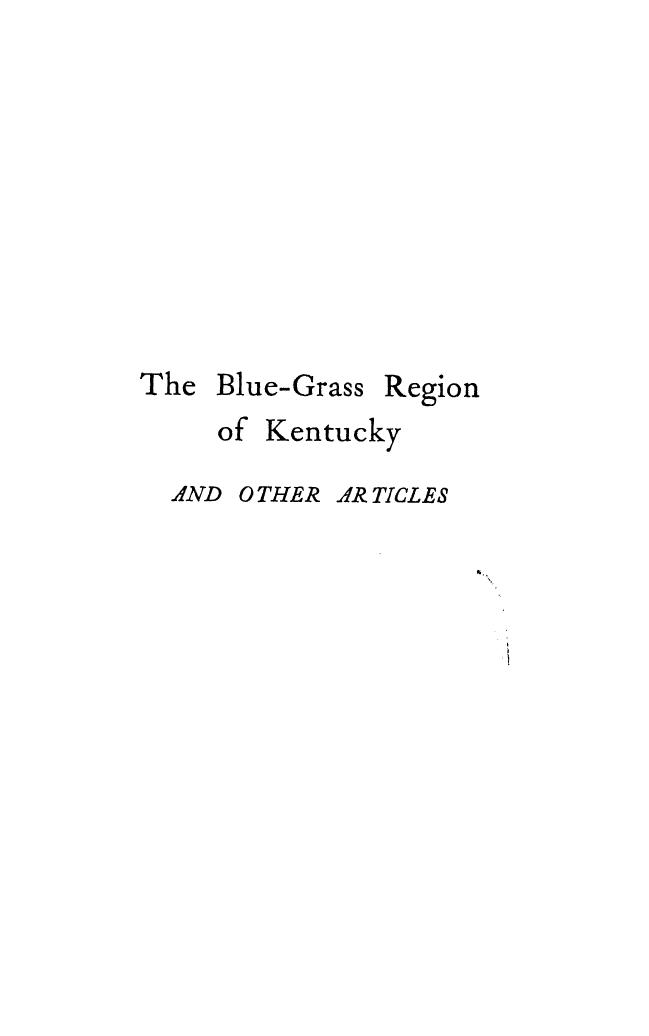 Allen, BY James LANE Allen - The blue-grass region of kentucky by 1900