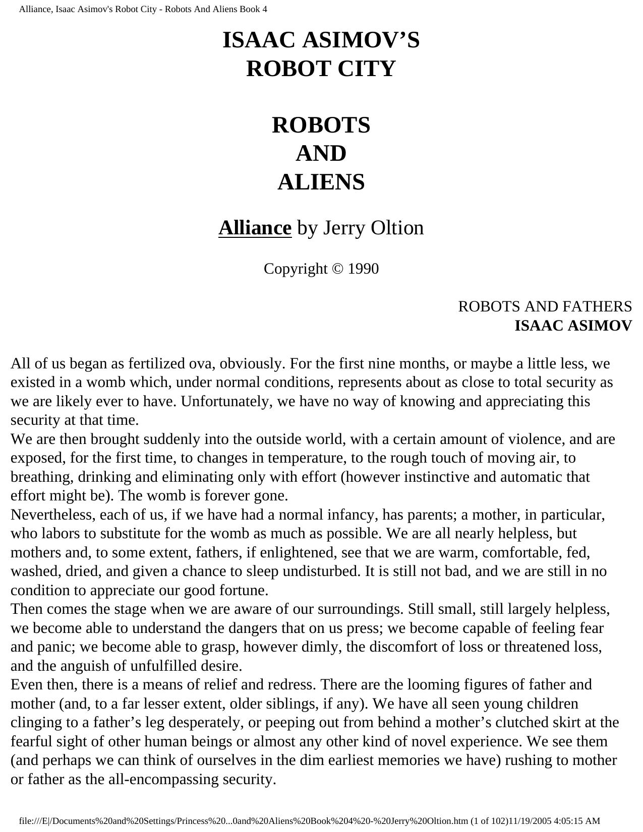 Alliance, Isaac Asimov's Robot City - Robots And Aliens Book 4 by Unknown
