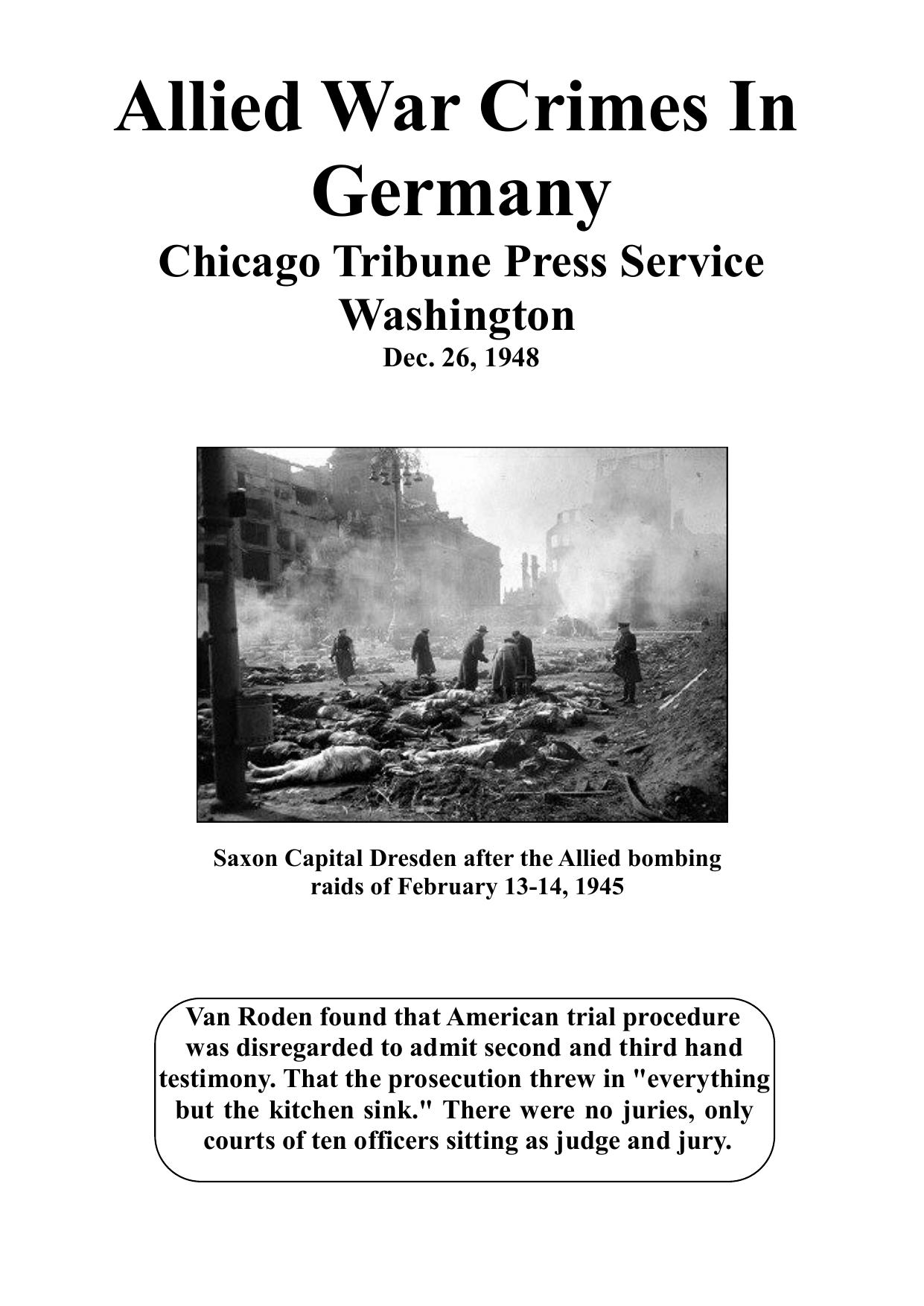 Allied War Crimes in Germany by Chicago Tribune