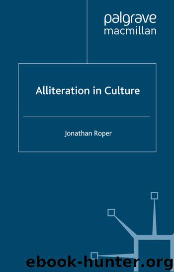 Alliteration in Culture by Jonathan Roper