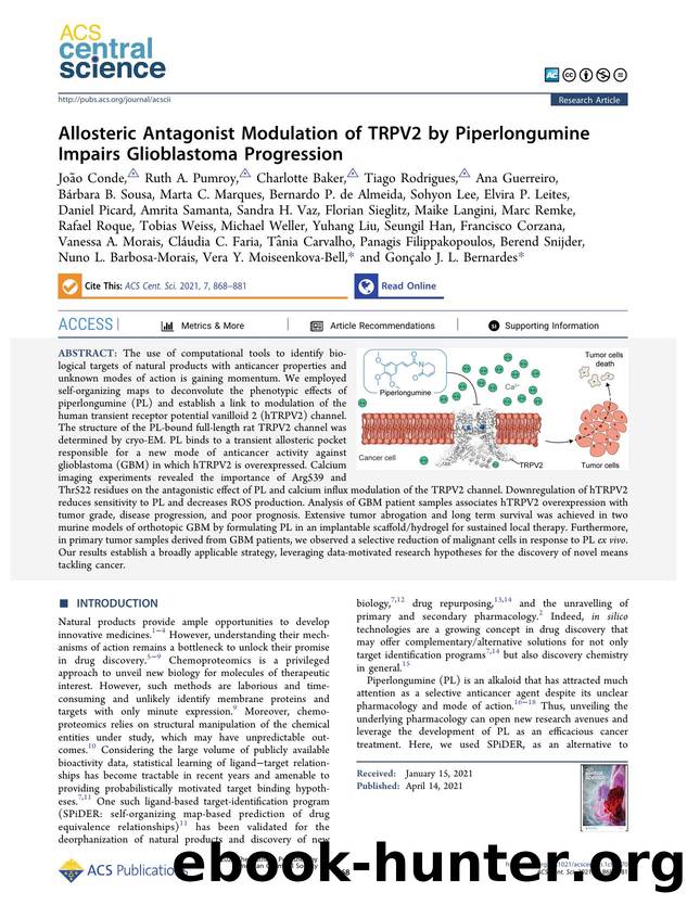 Allosteric Antagonist Modulation of TRPV2 by Piperlongumine Impairs Glioblastoma Progression by unknow