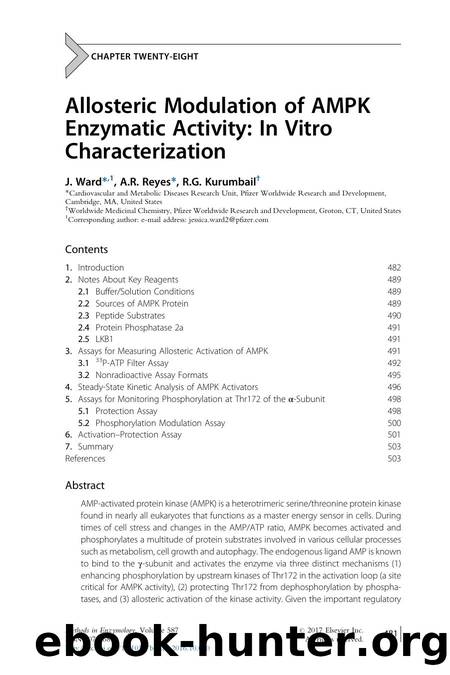 Allosteric Modulation of AMPK Enzymatic Activity: In Vitro Characterization by J. Ward & A.R. Reyes & R.G. Kurumbail
