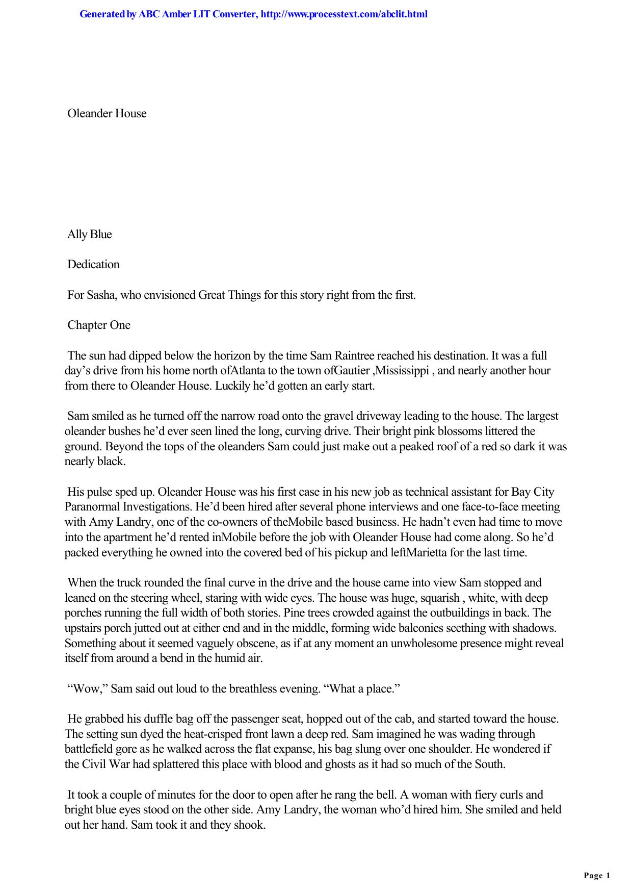 Ally Blue - Bay City Paranormal Investigation 01 by Oleander