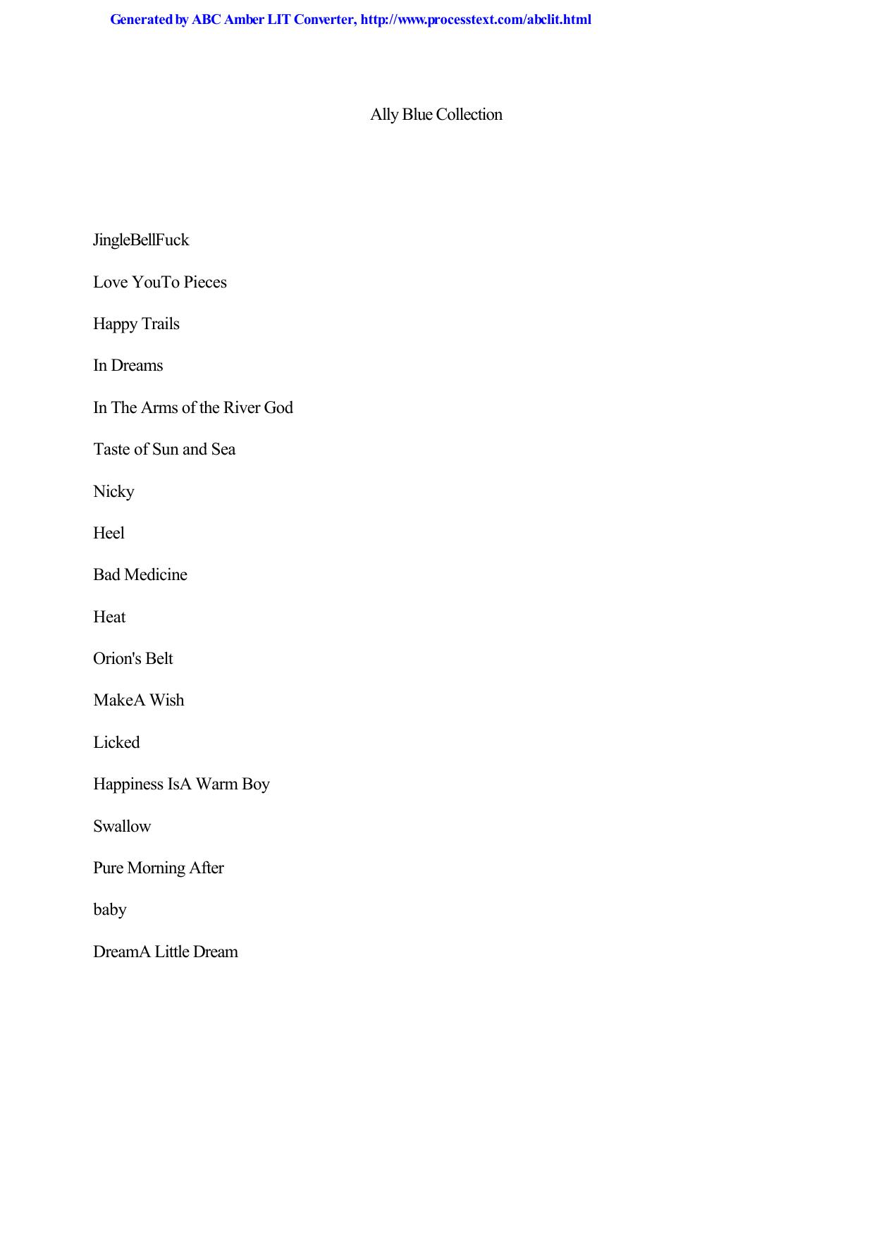 Ally Blue by Collection of 18 Short Stories