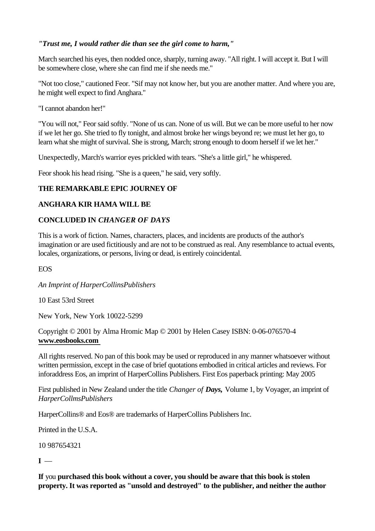 Alma Alexander - Changer of Days 1 by The Hidden Queen