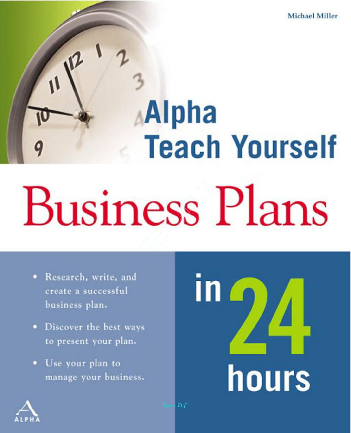 Alpha Teach Yourself Business Plans in 24 Hours by Michael Miller