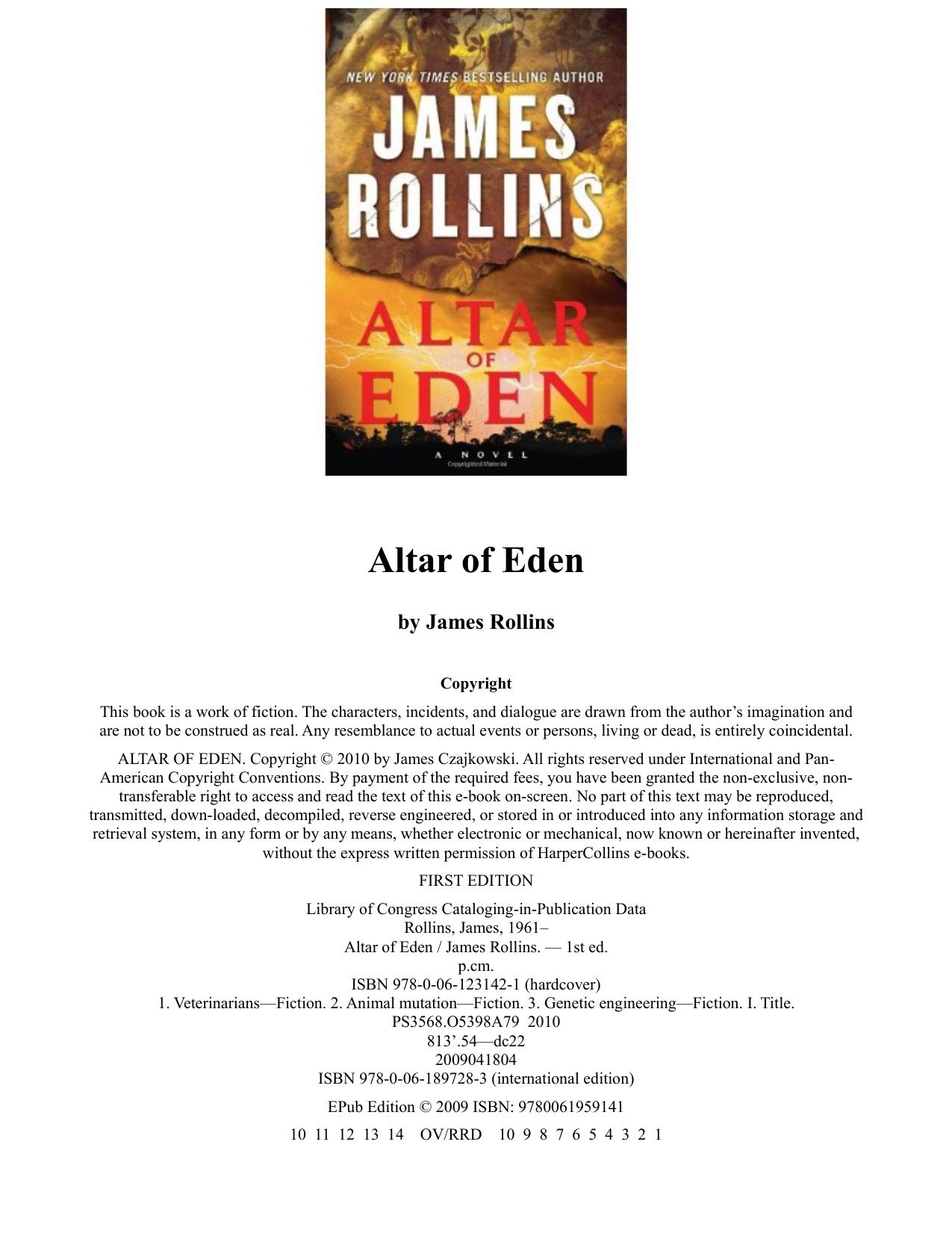 Altar of Eden: A Novel by James Rollins