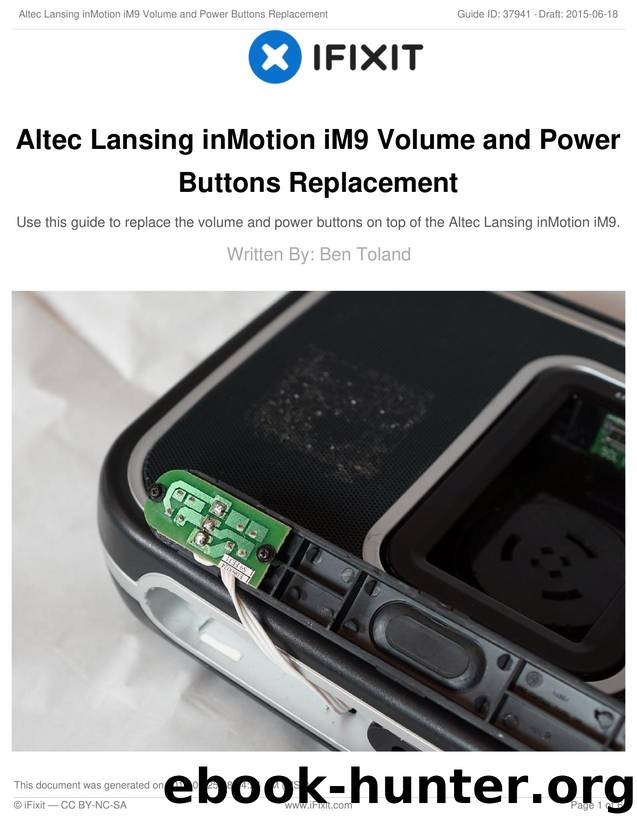 Altec Lansing inMotion iM9 Volume and Power Buttons Replacement by Unknown
