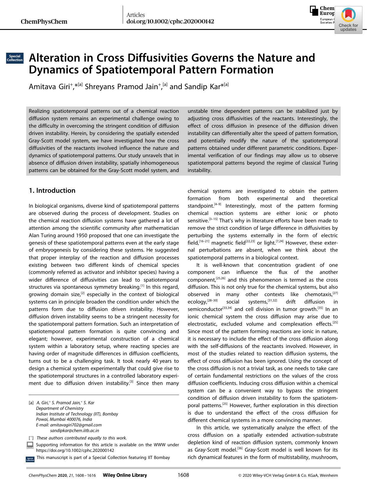 Alteration in Cross Diffusivities Governs the Nature and Dynamics of Spatiotemporal Pattern Formation by Unknown
