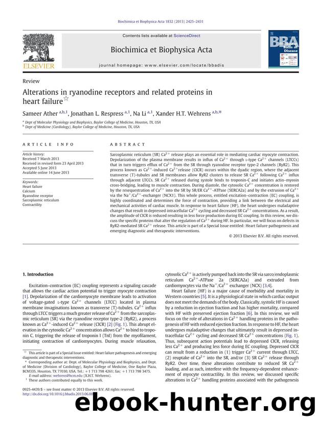 Alterations in ryanodine receptors and related proteins in heart failure by Sameer Ather & Jonathan L. Respress & Na Li & Xander H.T. Wehrens