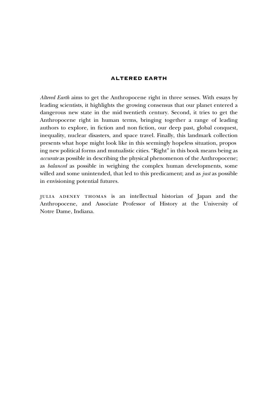 Altered Earth by Julia Adeney Thomas (editor)