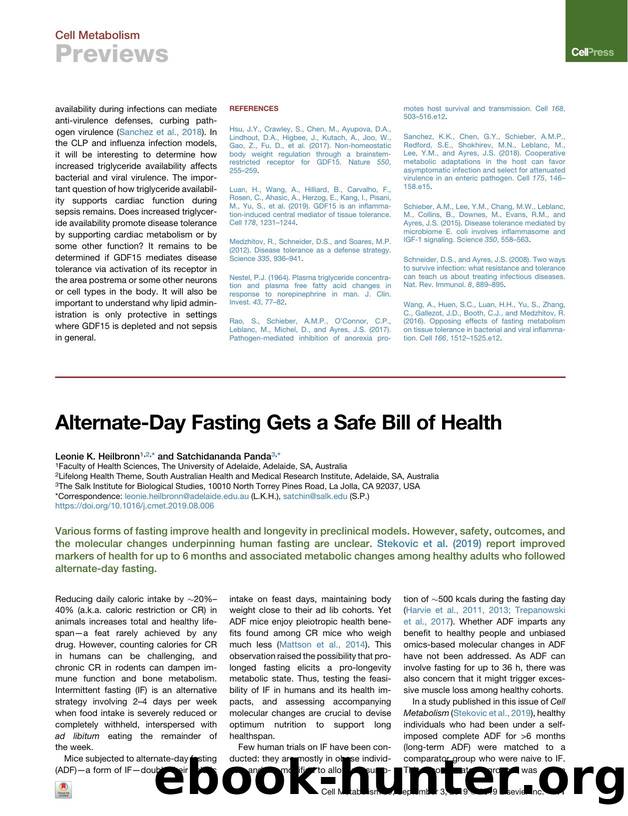 Alternate-Day Fasting Gets a Safe Bill of Health by Leonie K. Heilbronn & Satchidananda Panda