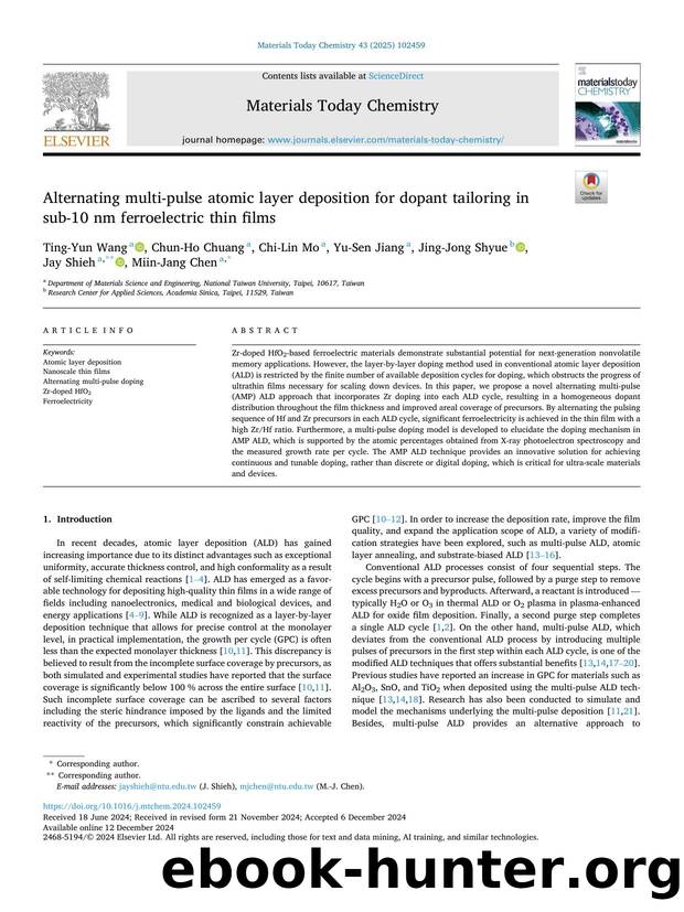 Alternating multi-pulse atomic layer deposition for dopant tailoring in sub-10 nm ferroelectric thin films by unknow