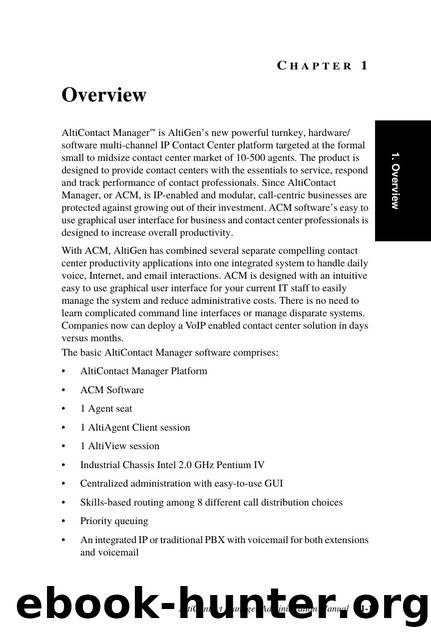 AltiWare OE 4.0 System Administration Manual by Michael Jacob for Altigen