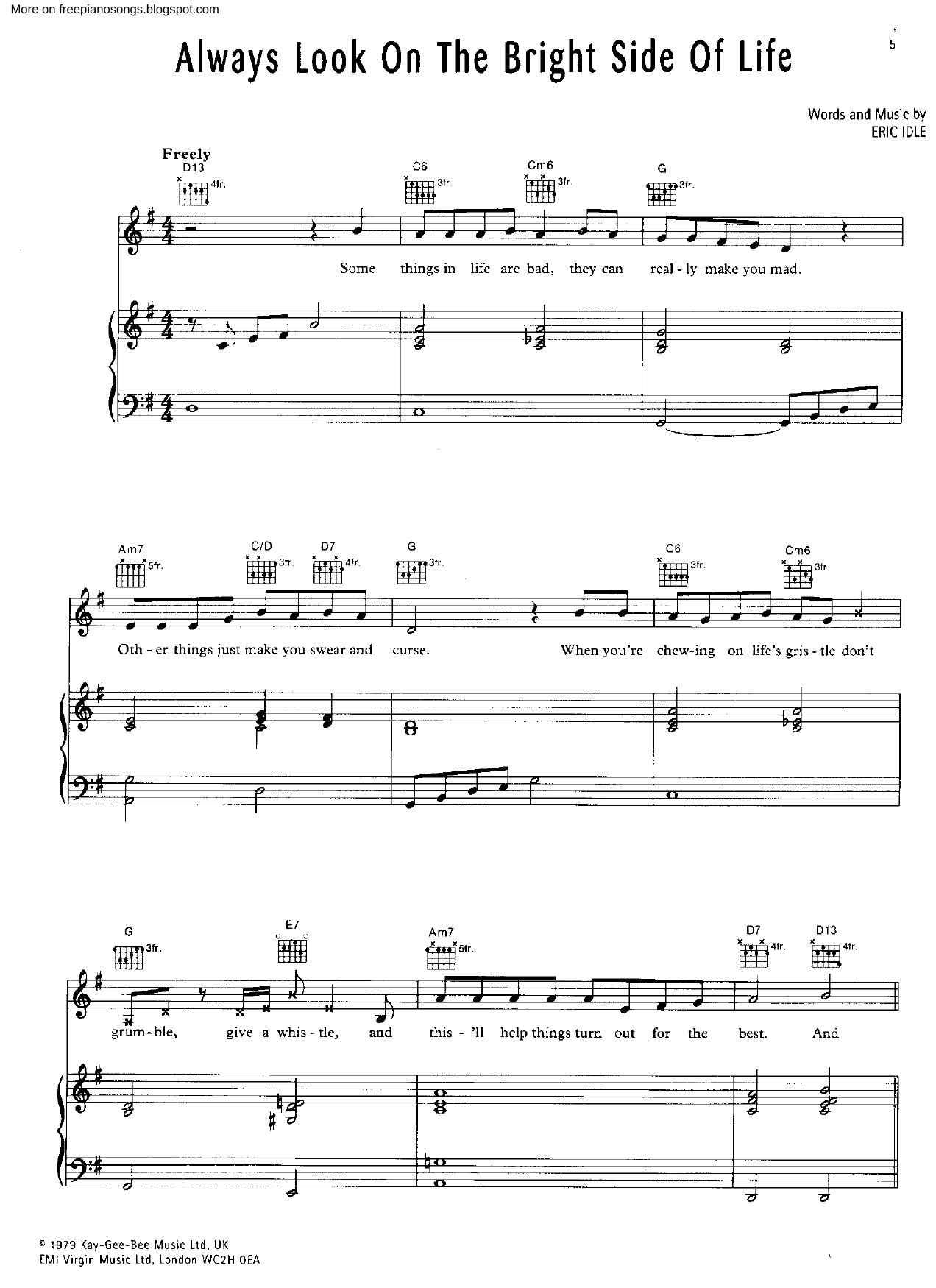 Always Look On The Bright Side Of Life by Eric Idle