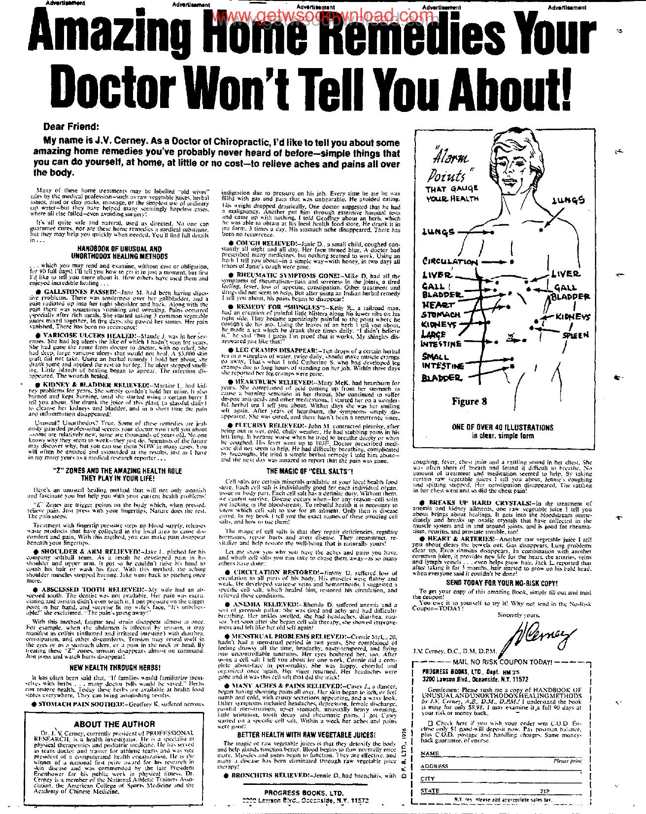 Amazing Home Remedies Your Doctor Won't Tell You About by Copyright 2007 Heritage Microfilm Inc. and Newspaperarchive.com