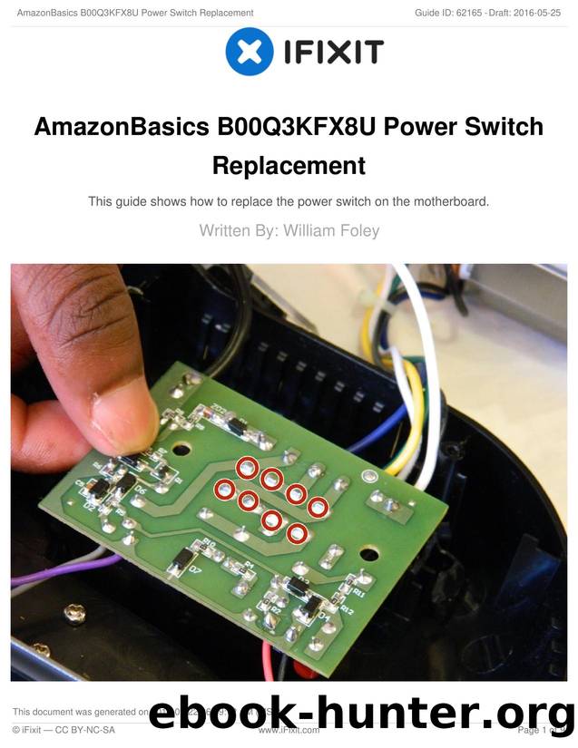 AmazonBasics B00Q3KFX8U Power Switch Replacement by Unknown