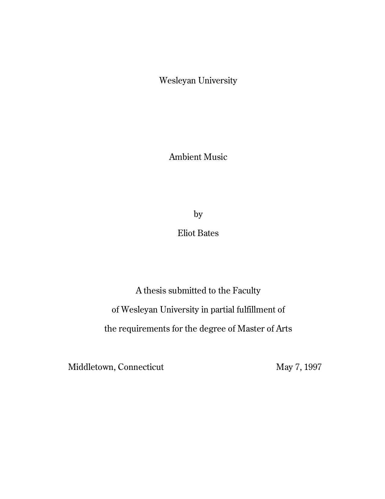 Ambient Music by Bates Eliot