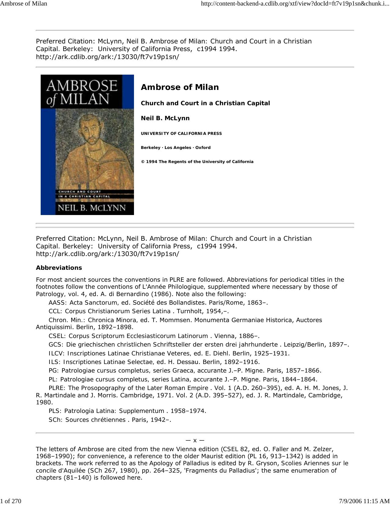 Ambrose of Milan by Master Clark