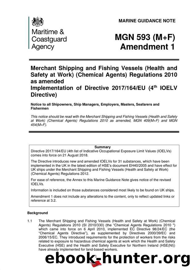 Amendment 1 does not include any alterations to the content, only to reflect updated links or reference at 3.2. by Redistributed by Regs4ships Ltd