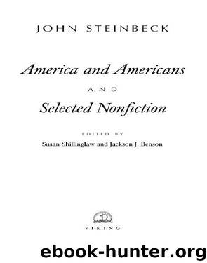 America and Americans and Selected Nonfiction by John Steinbeck & Susan Shillinglaw