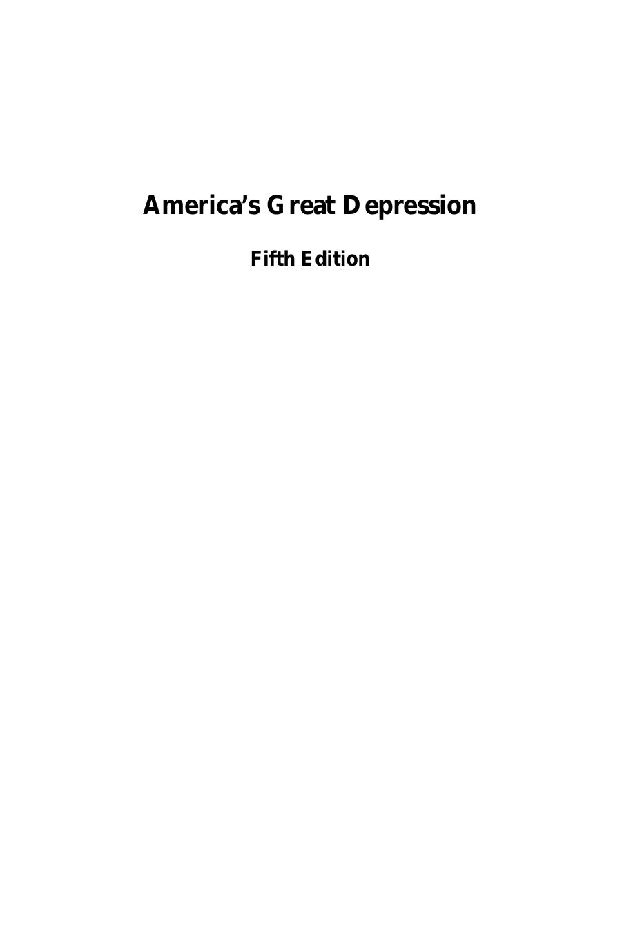 America's Great Depression by Murray N. Rothbard