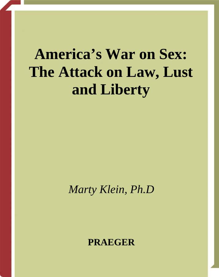 America's War on Sex by Marty Klein