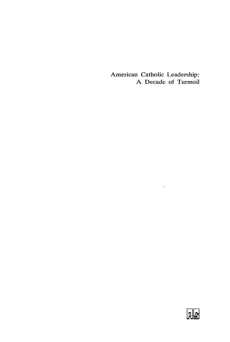 American Catholic Leadership by James H. Stewart
