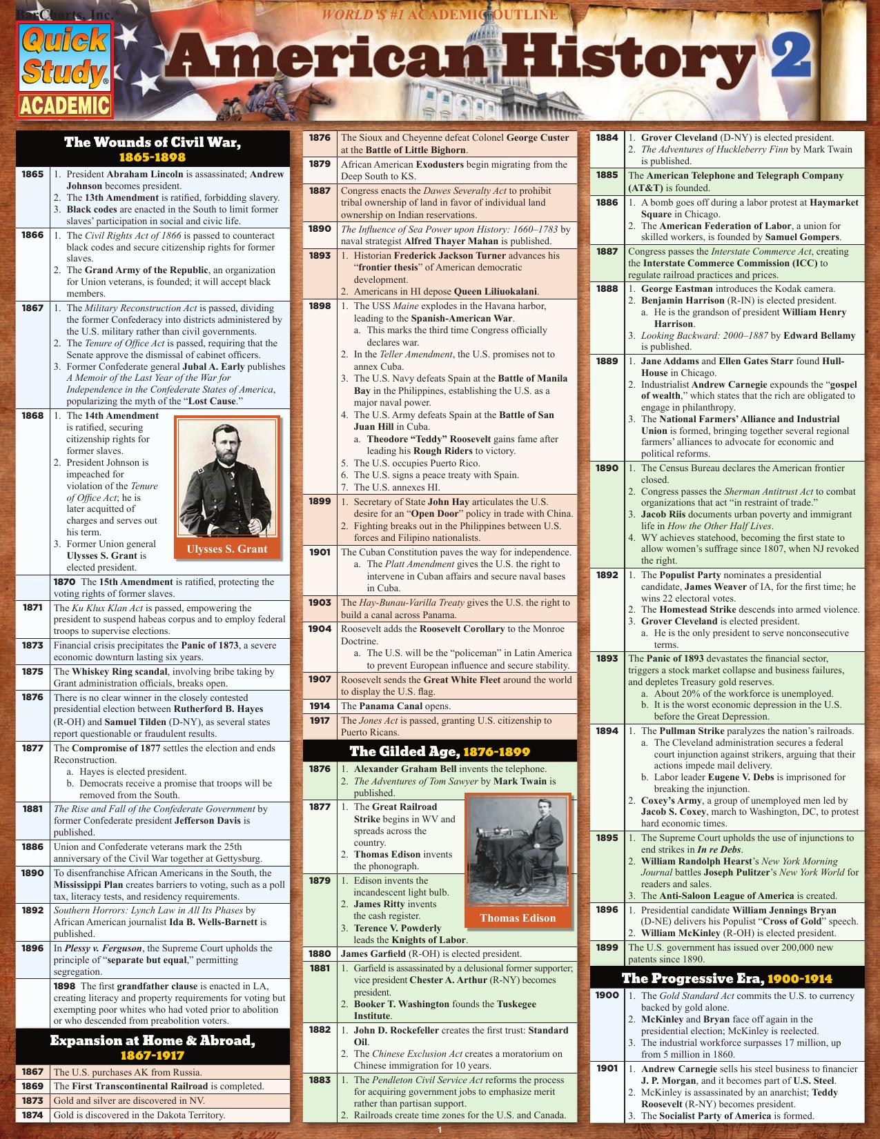 American History 2 by BarCharts Inc