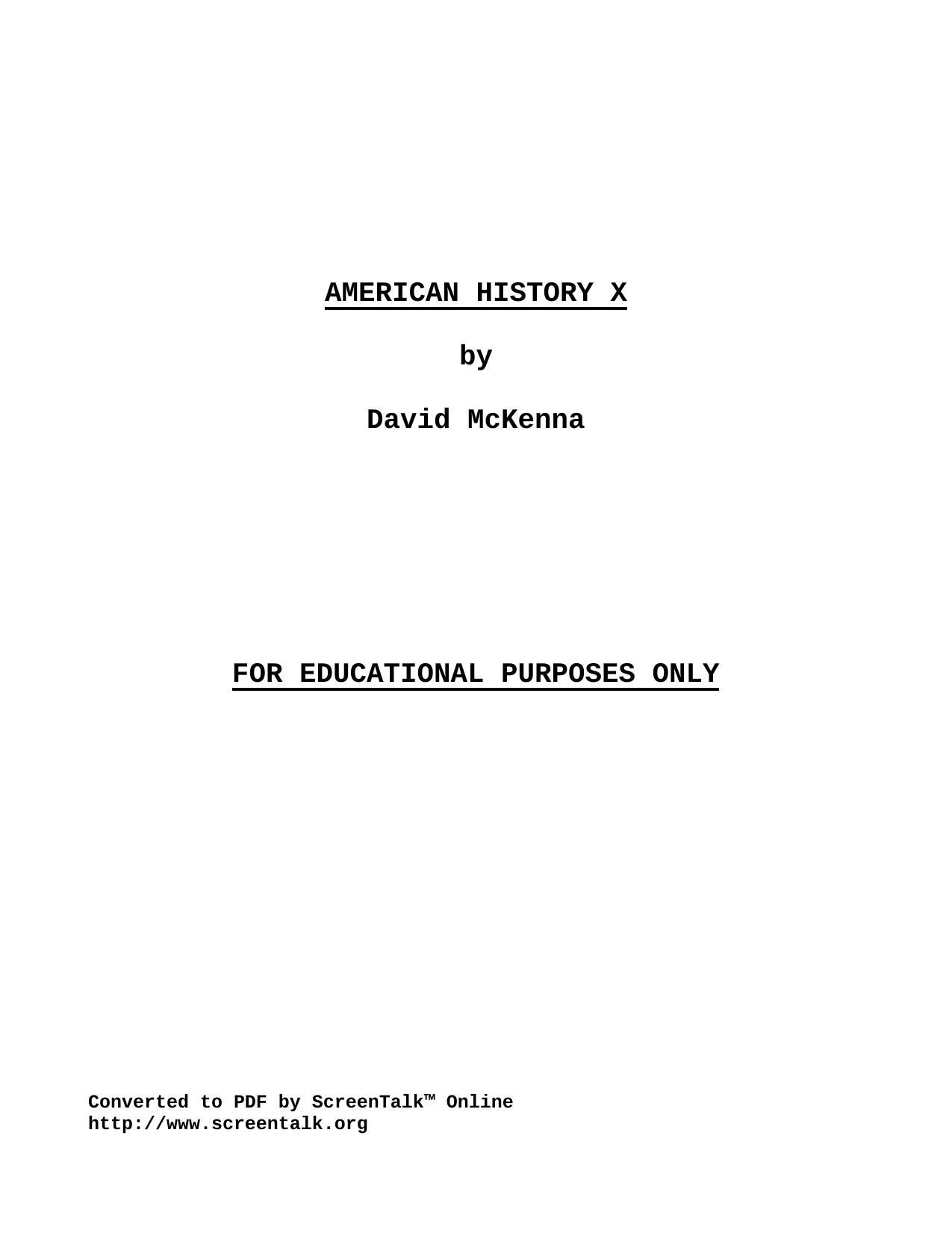 American History X by Converted to PDF by ScreenTalk