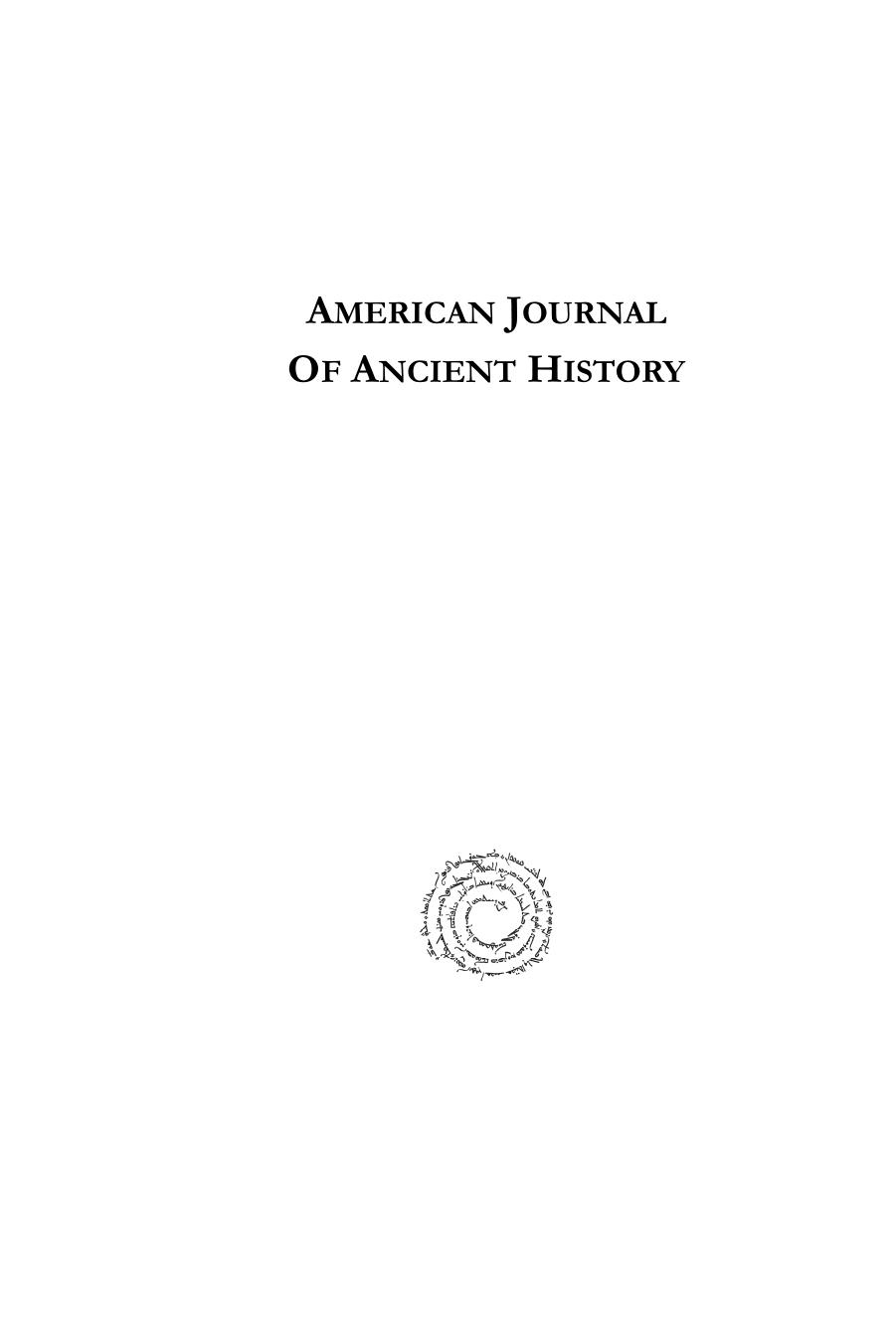 American Journal of Ancient History, New Series, Volume 3-4, 2004-2005 [2007] by T. Corey Brennan