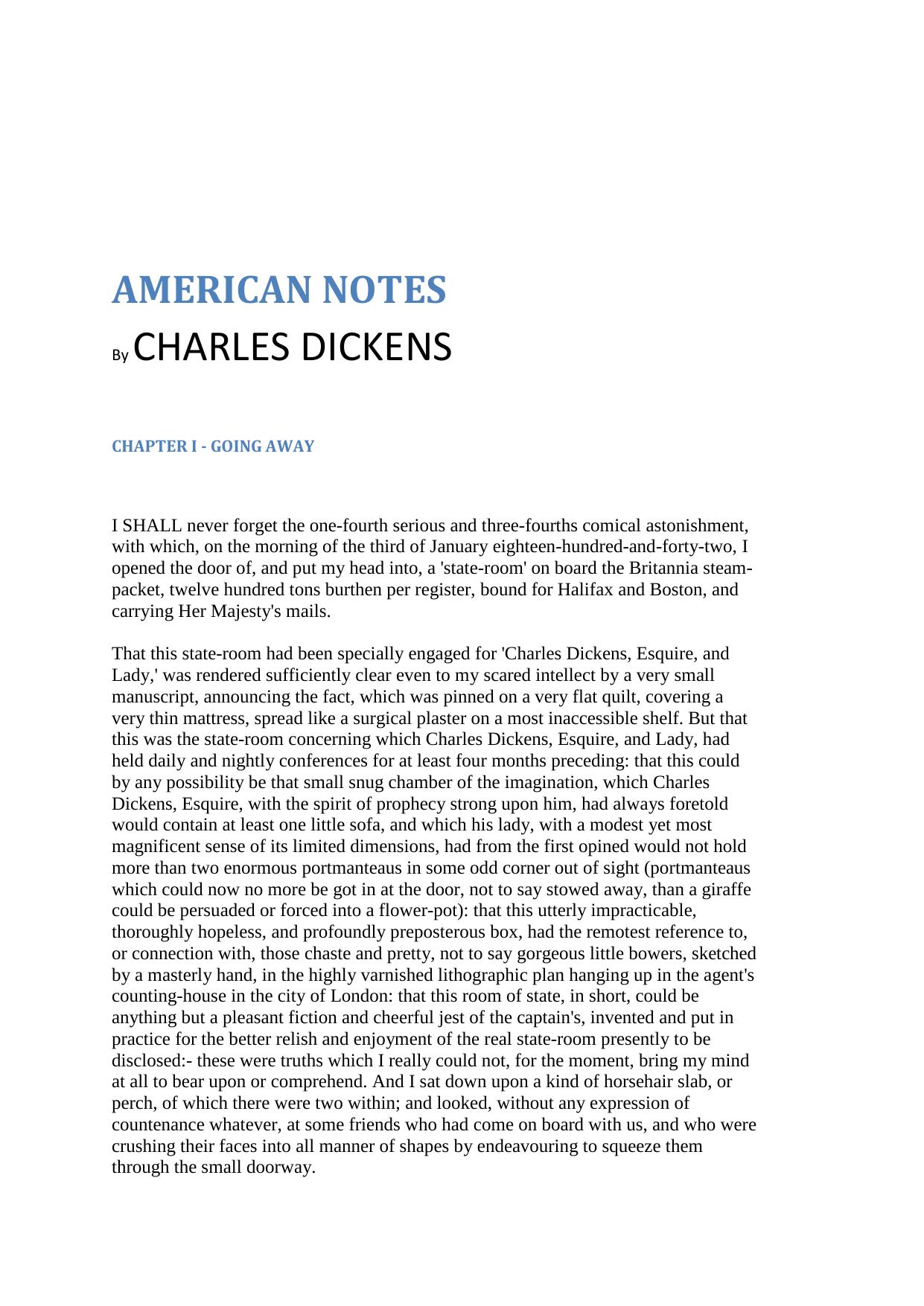 American Notes for General Circulation (Penguin Classics) by Charles Dickens