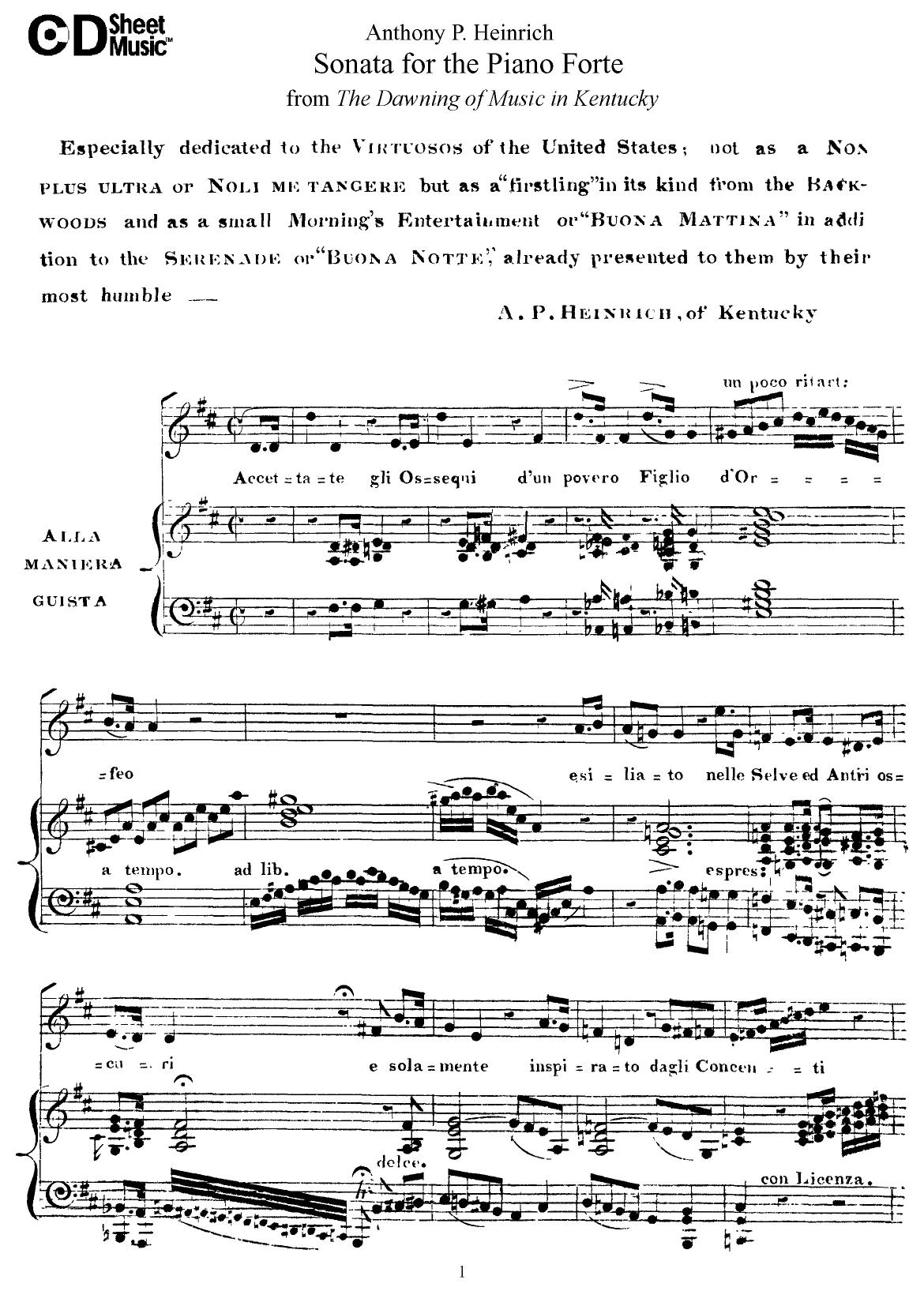 American Piano Music: Anthony P. Heinrich by WBaxley Music Subito Music Corp & Stephens Pub. Co