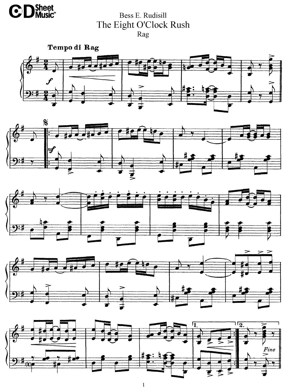 American Piano Music: Bess E. Rudisill by WBaxley Music Subito Music Corp & Stephens Pub. Co