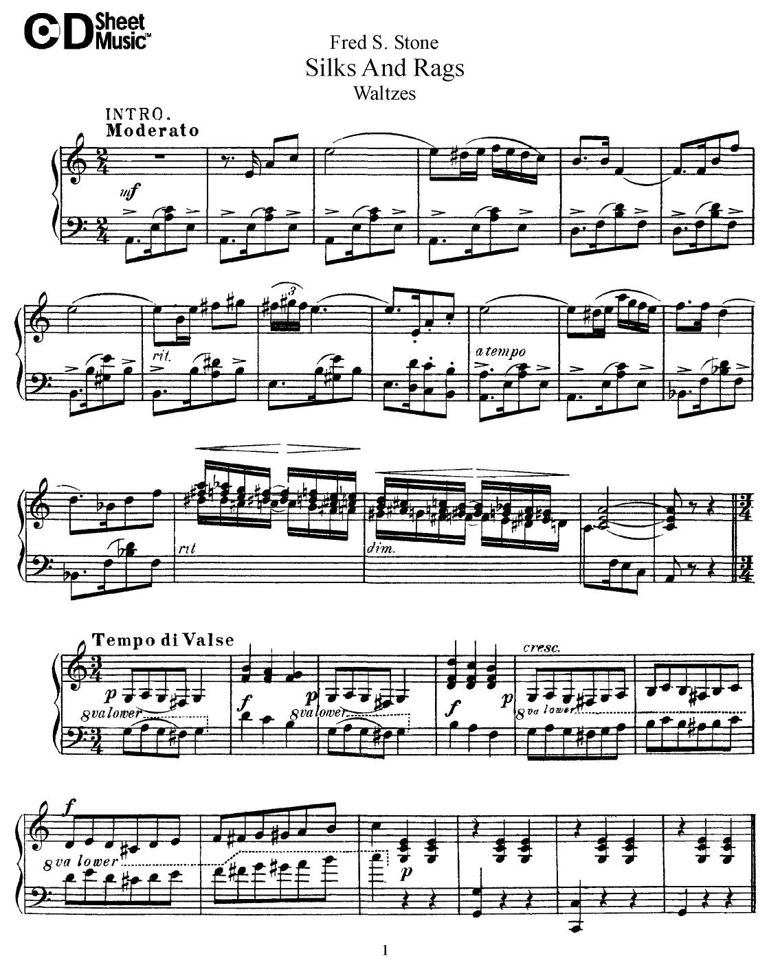 American Piano Music: Fred S. Stone by WBaxley Music Subito Music Corp & Stephens Pub. Co