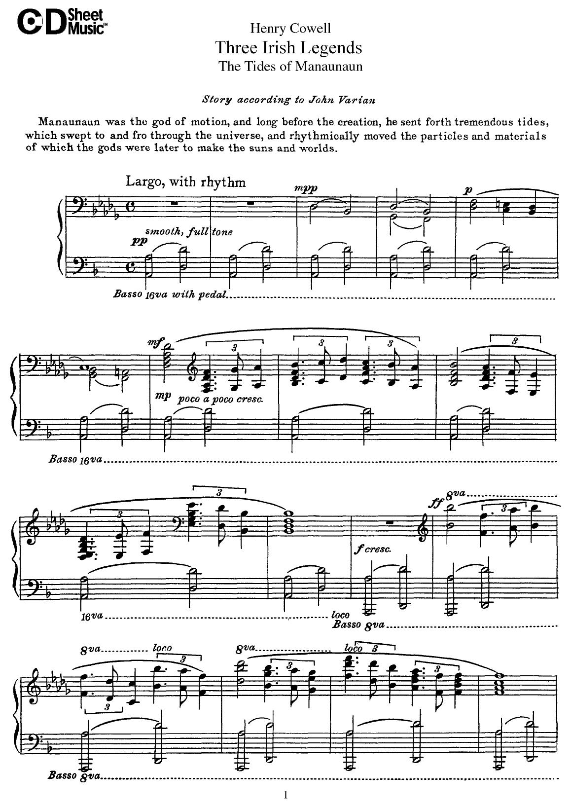 American Piano Music: Henry Cowell by WBaxley Music Subito Music Corp & Stephens Pub. Co