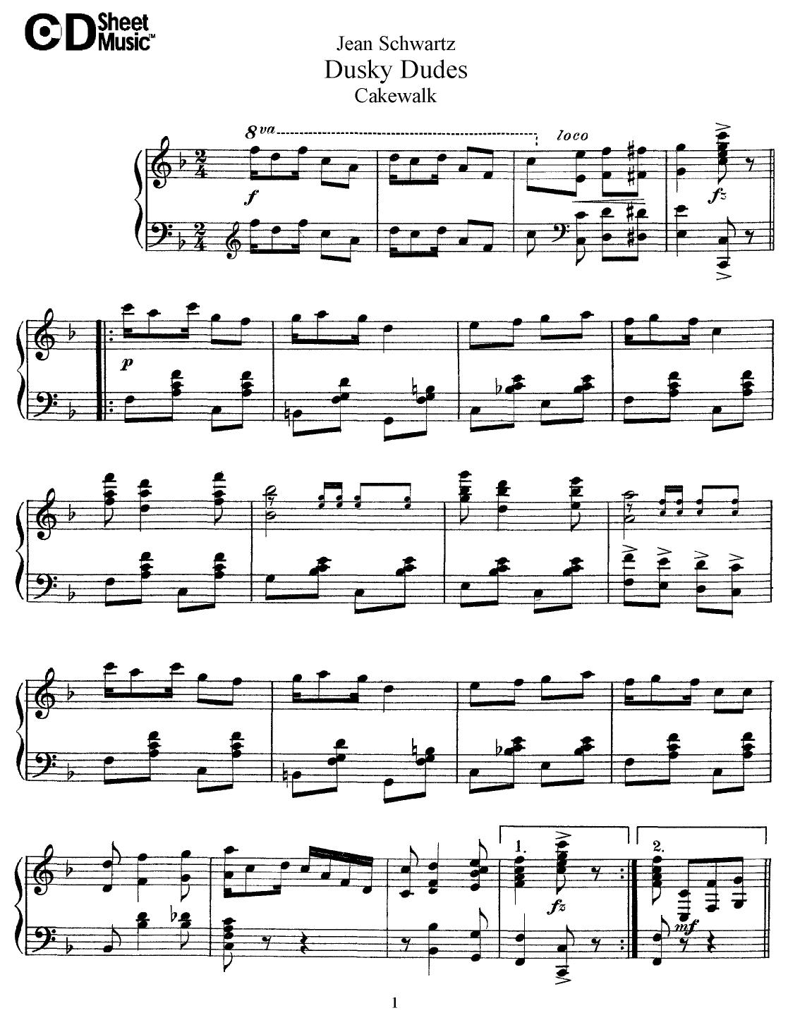 American Piano Music: Jean Schwartz by WBaxley Music Subito Music Corp & Stephens Pub. Co