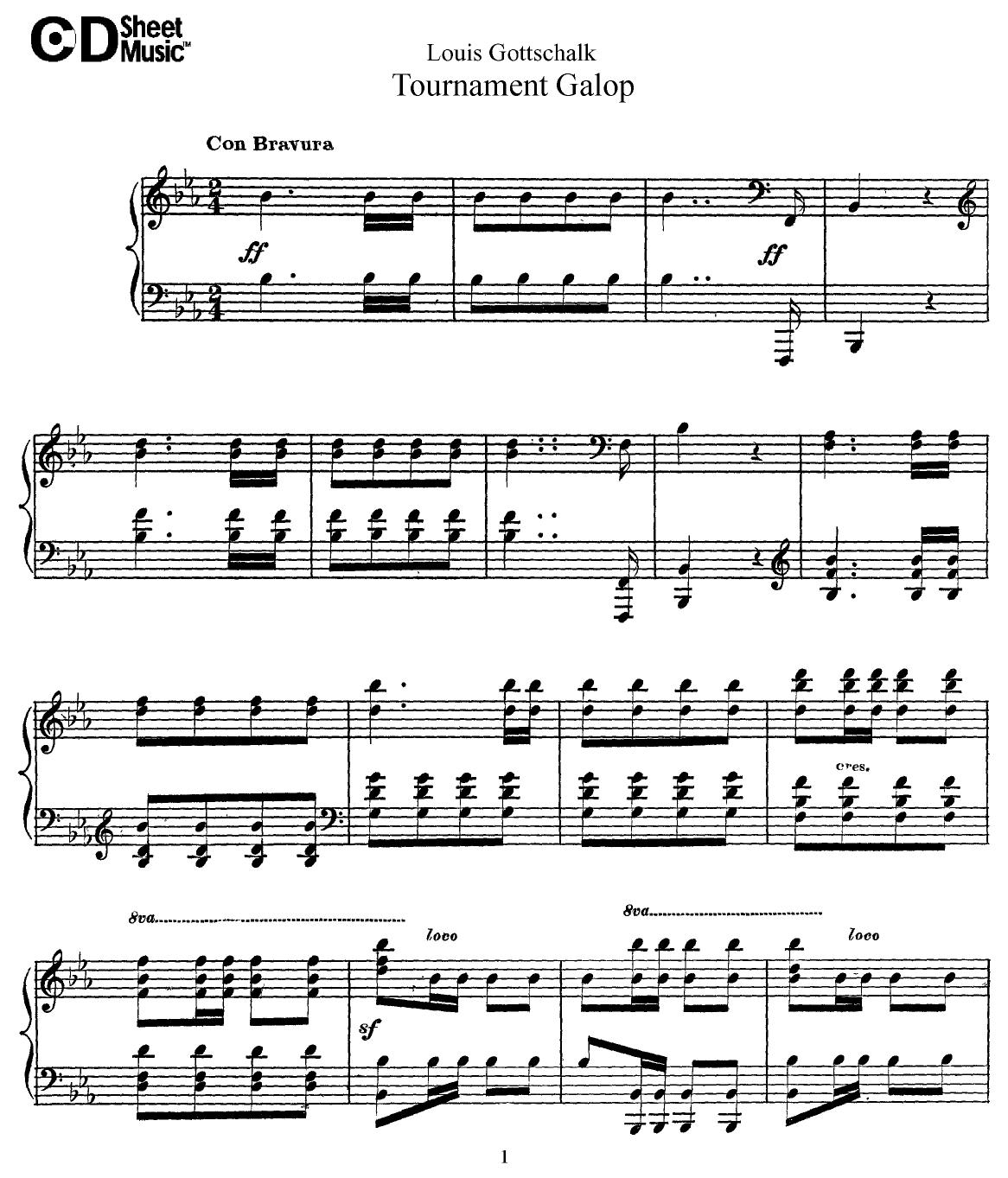 American Piano Music: Louis Gottschalk by WBaxley Music Subito Music Corp && Stephens Pub. Co