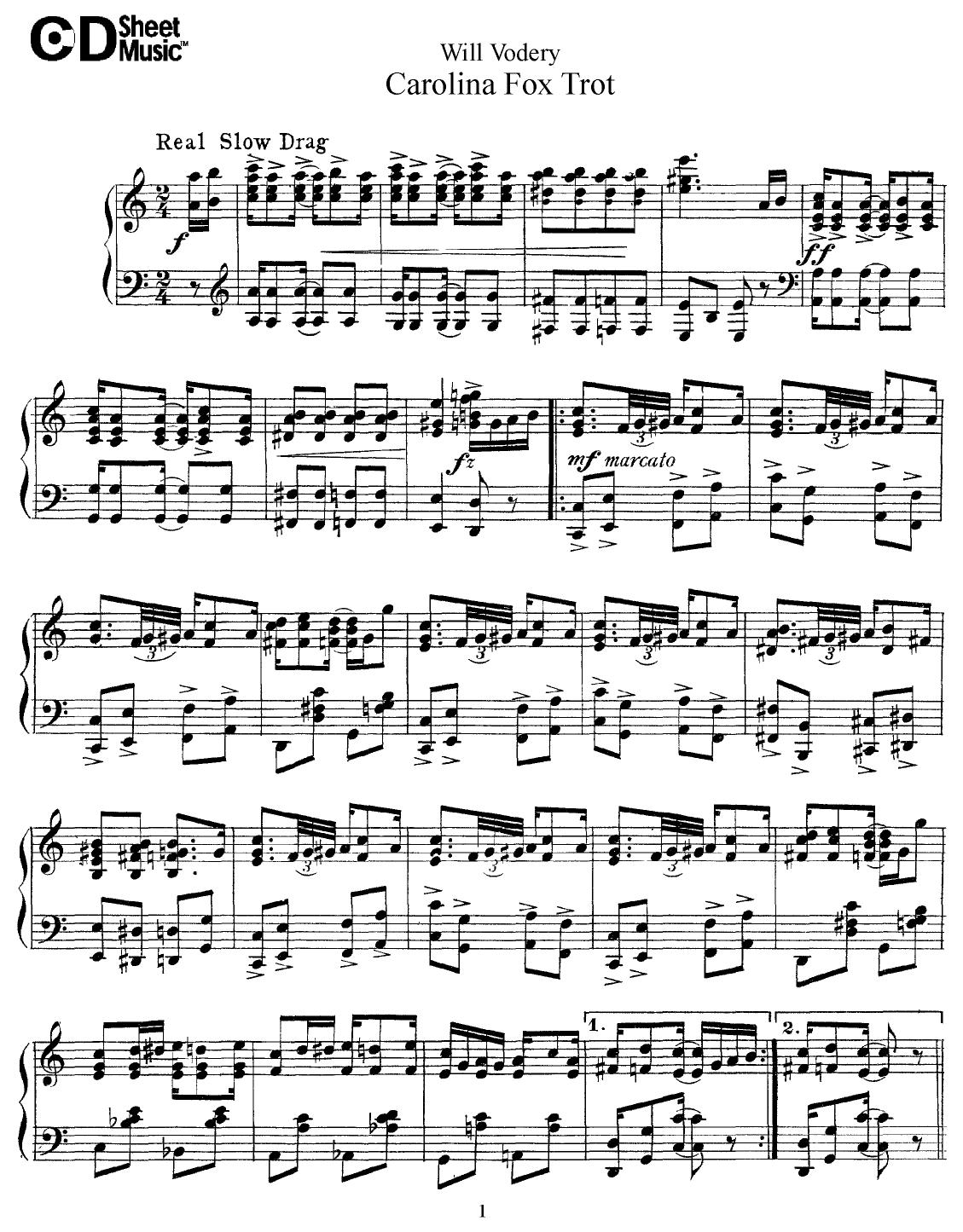 American Piano Music: Will Vodery by WBaxley Music Subito Music Corp & Stephens Pub. Co