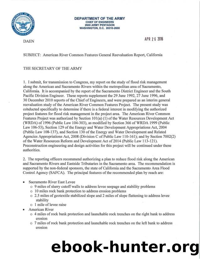 American River Common Features General Reevaluation Report, California by Unknown