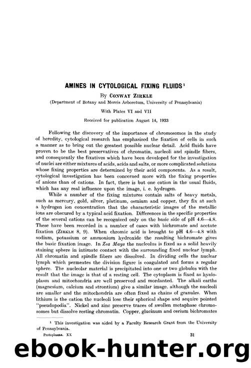 Amines in cytological fixing fluids by Unknown