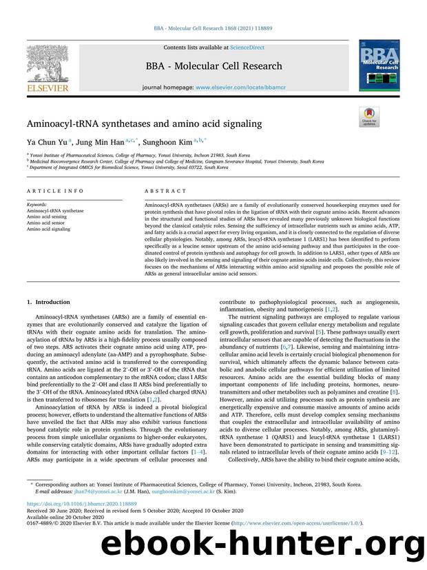 Aminoacyl-tRNA synthetases and amino acid signaling by Ya Chun Yu & Jung Min Han & Sunghoon Kim