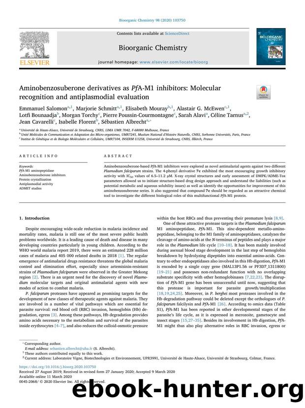Aminobenzosuberone derivatives as PfA-M1 inhibitors_ Molecular recognition and antiplasmodial evaluation by unknow