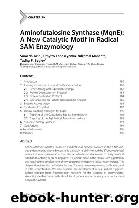 Aminofutalosine Synthase (MqnE): A New Catalytic Motif in Radical SAM Enzymology by Sumedh Joshi & Dmytro Fedoseyenko & Nilkamal Mahanta & Tadhg P. Begley