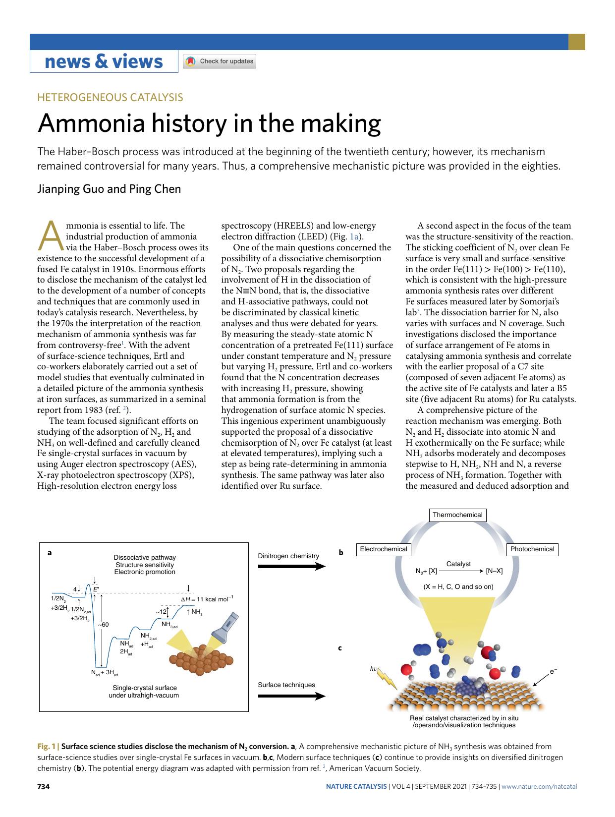 Ammonia history in the making by Jianping Guo & Ping Chen