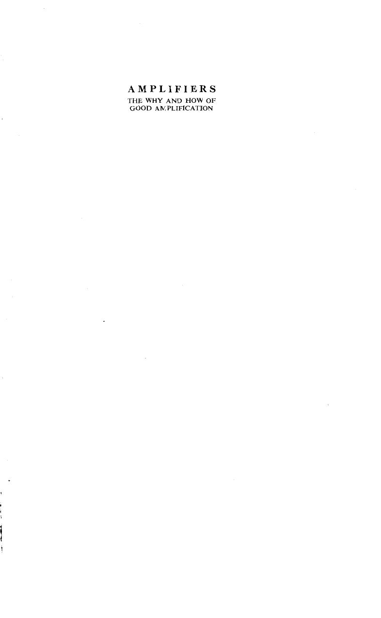 Amplifiers (The Why and How of Good Amplification) by Unknown