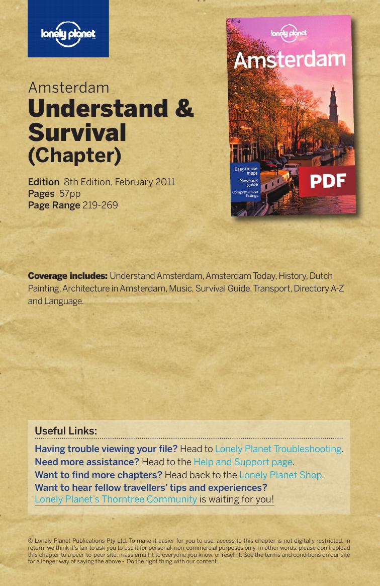 Amsterdam 8 Understand (Chapter) by Lonely Planet