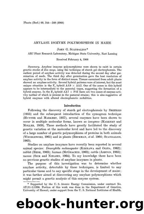 Amylase isozyme polymorphism in maize by Unknown